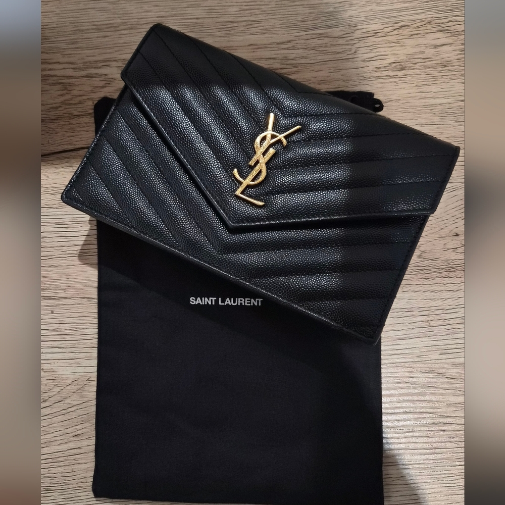 Saint Laurent Black Quilted Leather Wallet